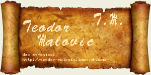 Teodor Malović vizit kartica